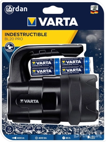 Фенер VARTA Indestructible BL20 PRO с 6 батерии АА, снимка 2 - Друга електроника - 52800602
