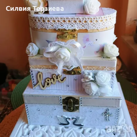 Сватбена кутия на 5 нива с вътрешна декорация на всяко ниво / подходяща за предложение за брак , снимка 2 - Други - 49995033