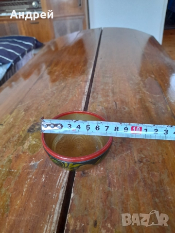 Стара дървена паница,хохлома #8, снимка 4 - Други ценни предмети - 52309824