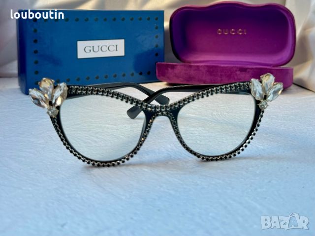 Gucci очила за компютър прозрачни с камъни слънчеви диоптрични рамки , снимка 3 - Слънчеви и диоптрични очила - 45249079