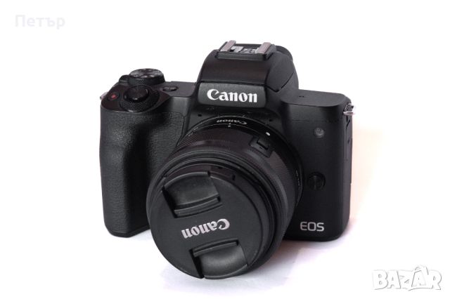 Canon M50 II + 3 обектива, адаптер, сенник и зарядно, снимка 11 - Фотоапарати - 45635519