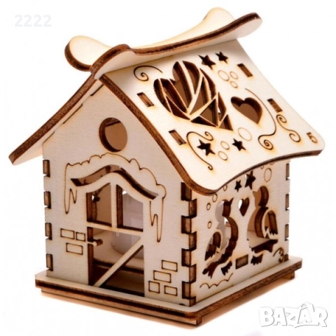 Дървена къщичка светеща , снимка 7 - Коледни подаръци - 52579546