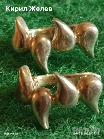 Сребърни обеци с абстрактен дизайн Арт бижу майсторска ръчна изработка 52607, снимка 5 - Обеци - 53762509