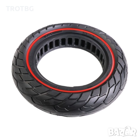 Плътна гума 60/70-6.5 (10X2.5) за Ninebot Max G30 с червен ринг, снимка 2 - Други спортове - 52578858