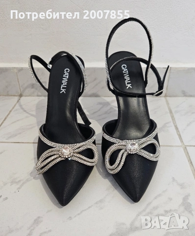 Прекрасни токчета с кристали , снимка 4 - Дамски обувки на ток - 53922371