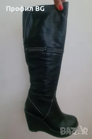 Дамски ботуши на платформа естествена кожа, снимка 2 - Дамски ботуши - 50056523
