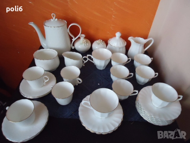 чаши,чинийки ,захарница, каничка и вазичка от китайски костен порцелан Bononia