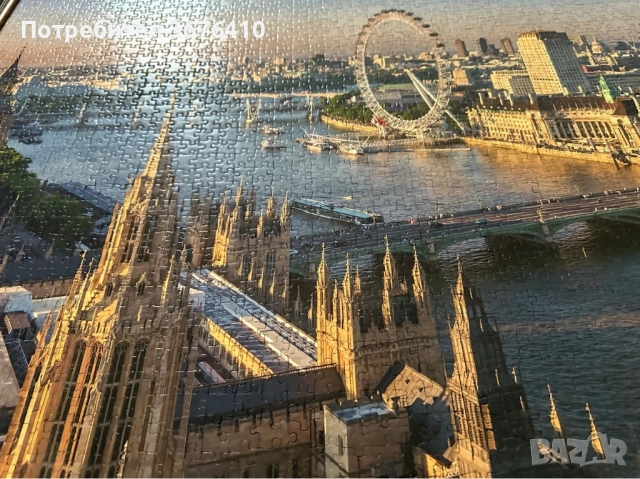 Картина на Лондон направена от пъзел - рамкирана и лакирана, снимка 4 - Други - 51865945