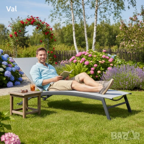 Шезлонг с регулируема облегалка - стил и гарантиран комфорт, снимка 4 - Градински мебели, декорация  - 53842975