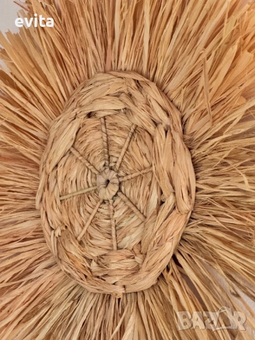 🌿 Стилни стенни декорации от рафия – комплект 3 броя, уникален арт декор, снимка 9 - Декорация за дома - 53536678