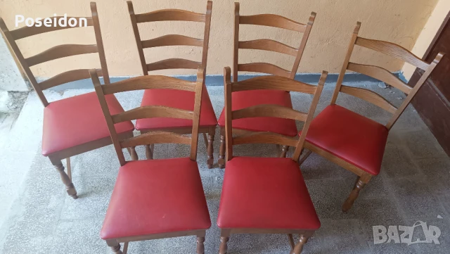 Комплект от 6 стола, бук, снимка 5 - Столове - 50590485