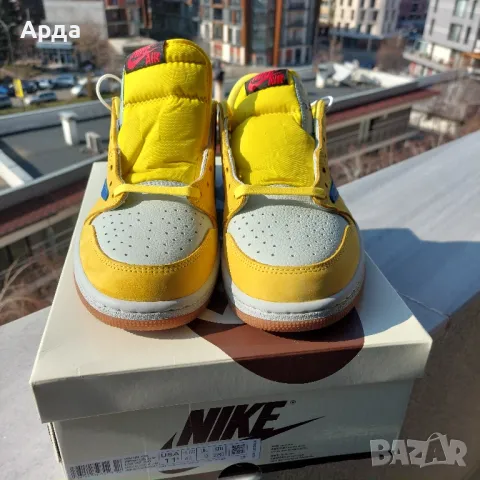 Air Jordan 1 Low Travis Scott “Canary”, снимка 5 - Маратонки - 49022362