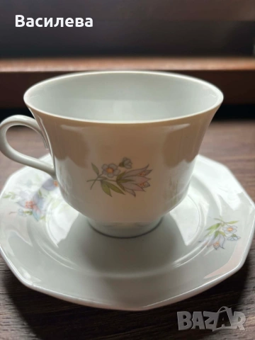 Ретро порцелан, с етикет, снимка 3 - Чаши - 53064260