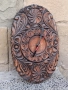 Много Красив Антикварен Стенен Часовник Дърворезба от Соца, снимка 3