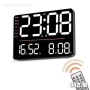 LED стенен часовник X6636 с време, седмица, температура, влажност+дистанционно, снимка 4
