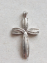 Сребърен родиран кръст с един карат брилянти