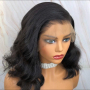 50 см Естествена индийска коса лейс фронт черна перука LACE FRONT, снимка 10