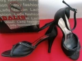 Елегантни черни сандали BALIS - 9 см., снимка 6