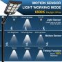 HYPOW 1000W соларна лампа за открито със сензор за движение, 30000lm, снимка 4
