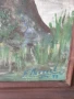94х74см наивизъм/голяма картина масло върху платно/къща-дървета-река/1979/дървена рамка, снимка 9