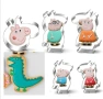Пепа Пиг peppa pig глава тяло динозавъра прасе метална форма резец украса декор фондан тесто, снимка 1