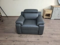 Италиански сив кожен фотьойл Ancona, снимка 1