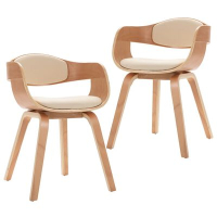 vidaXL Трапезни столове, 2 бр, извито дърво и изкуствена кожа（SKU:270546, снимка 1 - Столове - 44948385