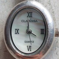 Дамски сребърен кварцов часовник, сребро 925 с изумруди , снимка 4 - Дамски - 45195531