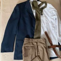 Мъжки костюм - сако, панталон, риза, колан, вратовръзка , снимка 1 - Костюми - 45135594