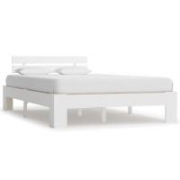 vidaXL Рамка за легло, бяла, бор масив, 120х200 см（SKU:810078, снимка 1 - Спални и легла - 45483820