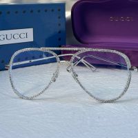 Gucci прозрачни слънчеви очила авиатор с камъни очила за компютър, снимка 5 - Слънчеви и диоптрични очила - 45242035