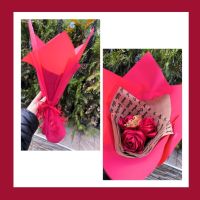Букет от сатенени рози , снимка 1 - Изкуствени цветя - 45543982