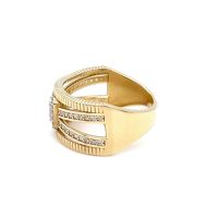 Златен дамски пръстен 3,81гр. размер:57 14кр. проба:585 модел:23071-4, снимка 2 - Пръстени - 45118616
