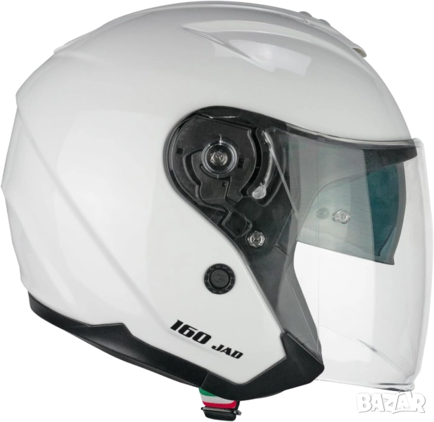 Отворена Каска за Мотор CGM 160A JAD MONO Jet Helmet Бяла, Open-Face МОТО, S Размер + Слънчев Визьор, снимка 1