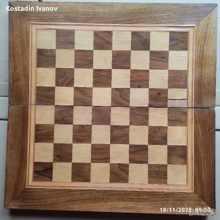 Класически дървен шах и табла , снимка 1