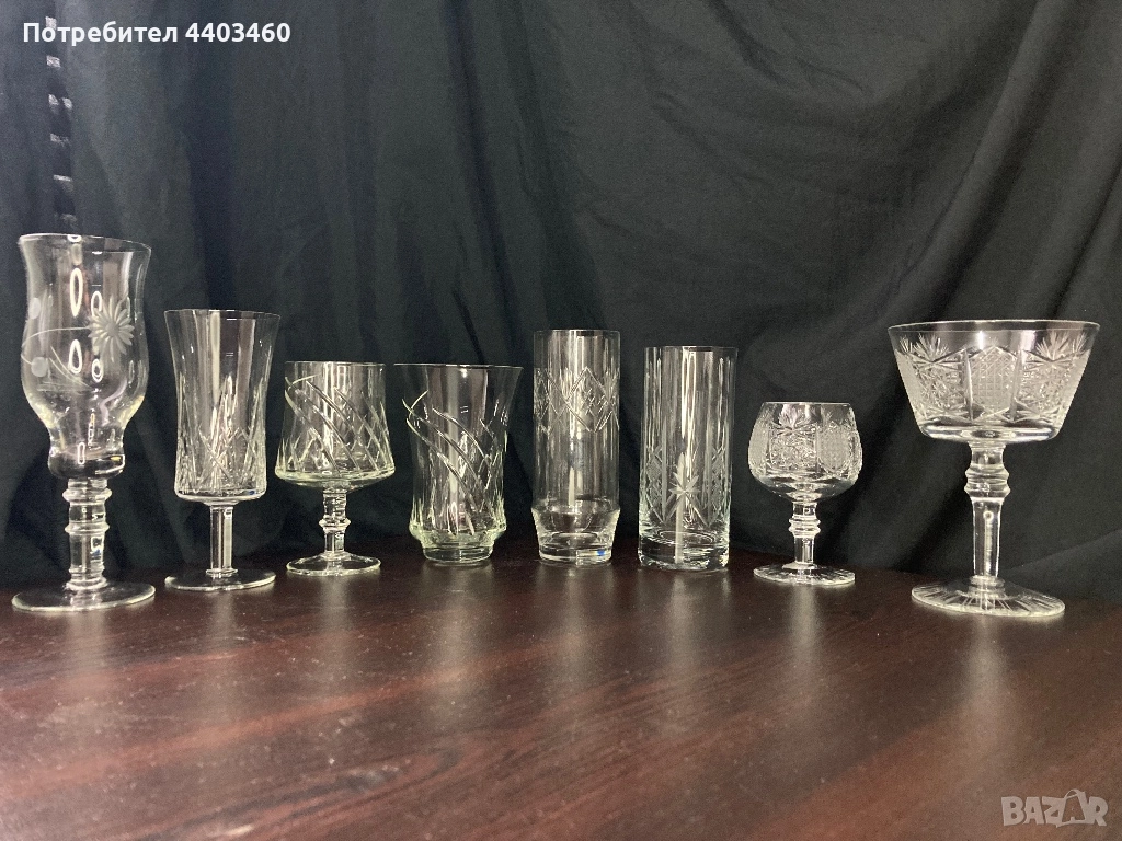 Кристални чаши Ръчна изработка (вино, вода, ликьор, шампанско), снимка 1