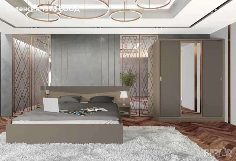 Спален комплект Сити 7074 мока и лате, снимка 1