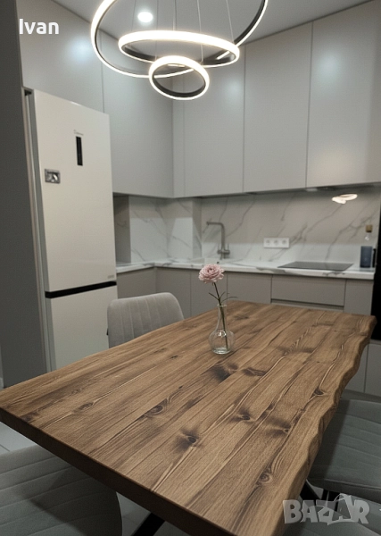 Трапезни маси от масив с жив ръб , снимка 1