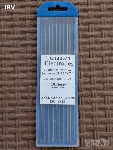 Волфрамов електрод WT20, червен - Ф2,4, снимка 1