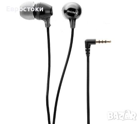 Слушалки Sony MDR-EX15AP, кабелни слушалки с микрофон, цвят: черно, снимка 1