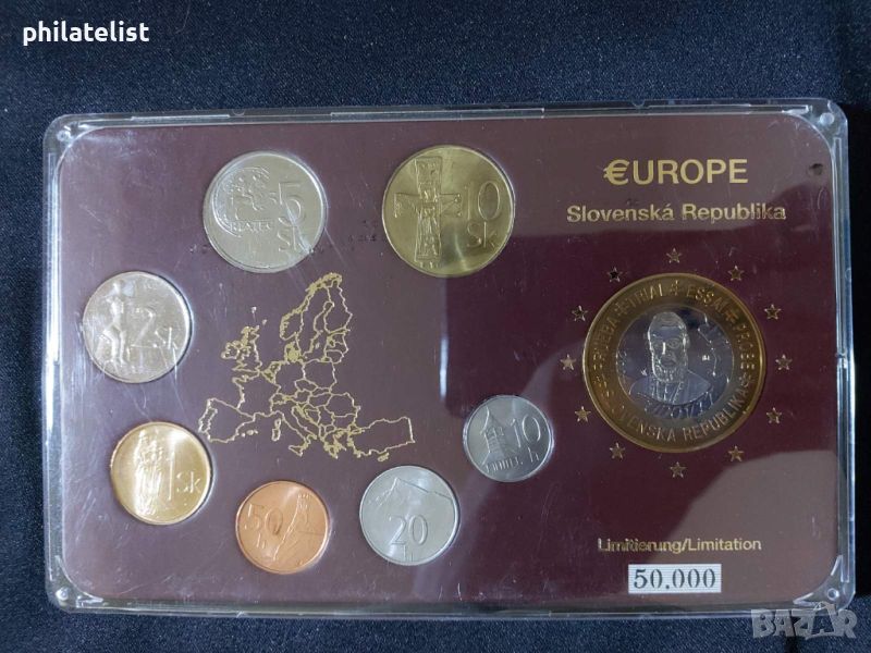 Словакия 1994-2003 - Комплектен сет, 7 монети + медал , снимка 1