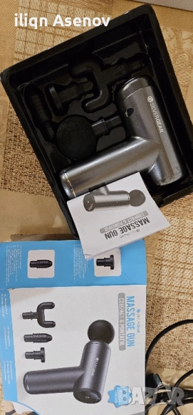 Масажен пистолет Silvergear – нов, 6 скорости, различни приставки, идеален за мускулна релаксация, снимка 1