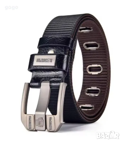 Мъжки колан от плат с метална сплав – дизайнерски, здрав и стилен, снимка 1