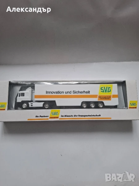 Колекционерски модел 1:87 на камион MAN F90 с 3-осно ремарке., снимка 1