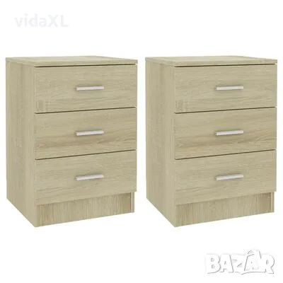 vidaXL Нощни шкафчета, 2 бр, дъб сонома, 38x35x56 см, инженерно дърво(SKU:800457), снимка 1