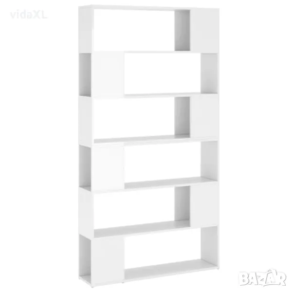 vidaXL Библиотека/разделител за стая, бял гланц, 100x24x188 см（SKU:3082077）, снимка 1