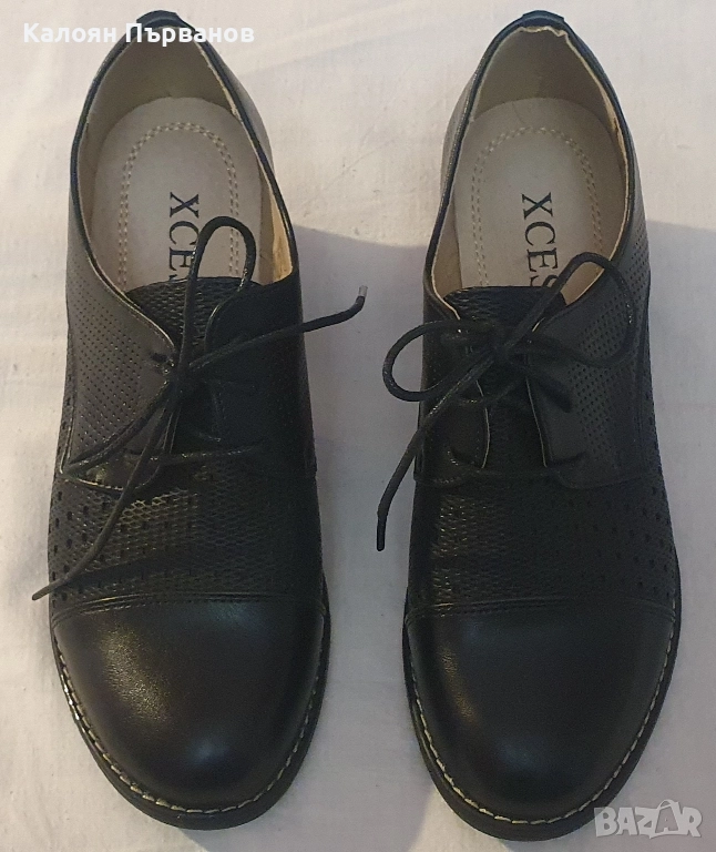 Дамски летни обувки на ток от изкуствена кожа 37, снимка 1