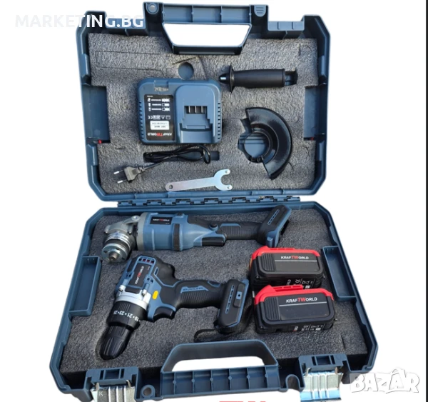 Акумулаторен Винтоверт и Безчетков Ъглошлайф, снимка 1