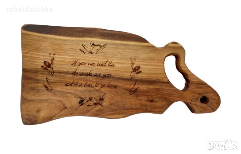 Дъска за рязане от орех с гравиран забавен надпис на английски, снимка 1