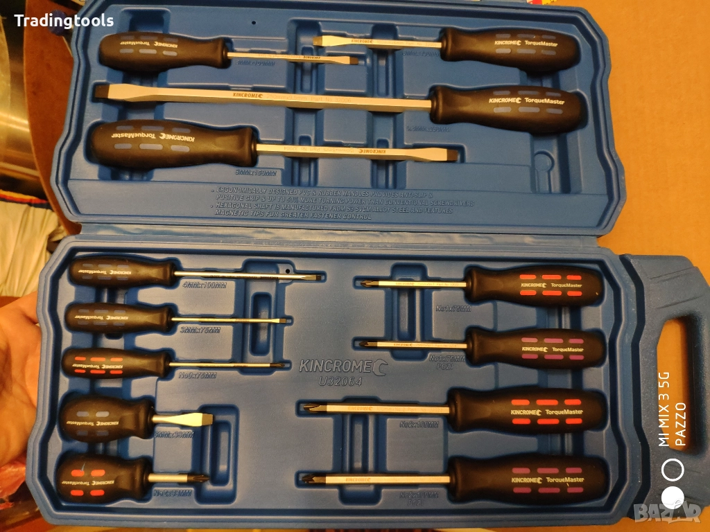 KINCROME 13 броя качествени прави кръстати отвертки кутия, снимка 1